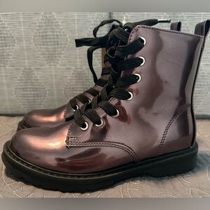 Thereabouts Little Girls Reese Purple Patent Combat Boots NWT Various Sizes